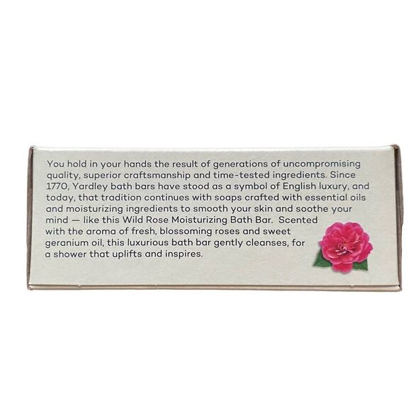 Three (3) Yardley of London Wild Rose Moisturizing Bath Bars NEW - Picture 3 of 5